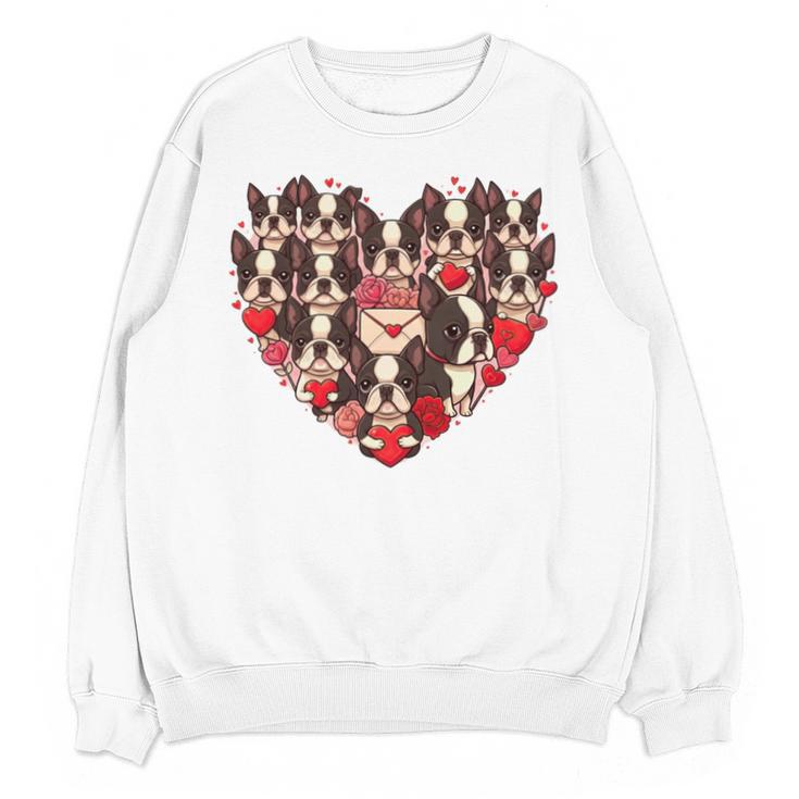 Boston Terrier Heart Valentine Boston Terrier Unisex Sweatshirt