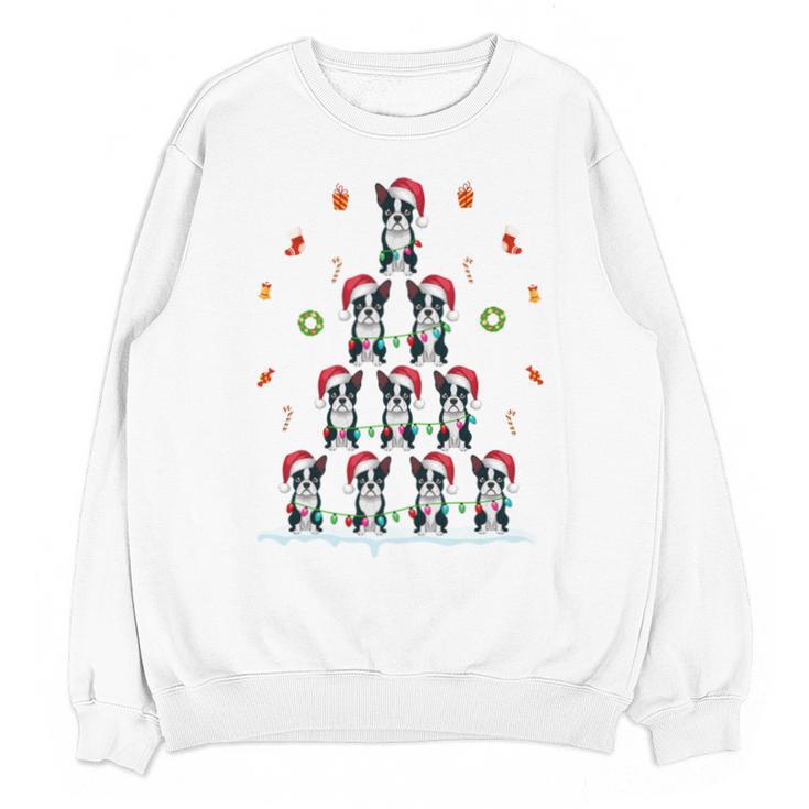 Boston Terrier Xmas Tree Lights For Men Women Boston Terrier Unisex Sweatshirt