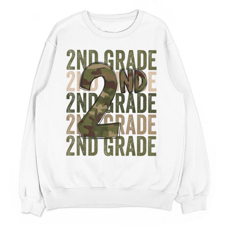Camo Team 2nd Grade Squad Back To School Teacher Kids Boys Unisex Sweatshirt