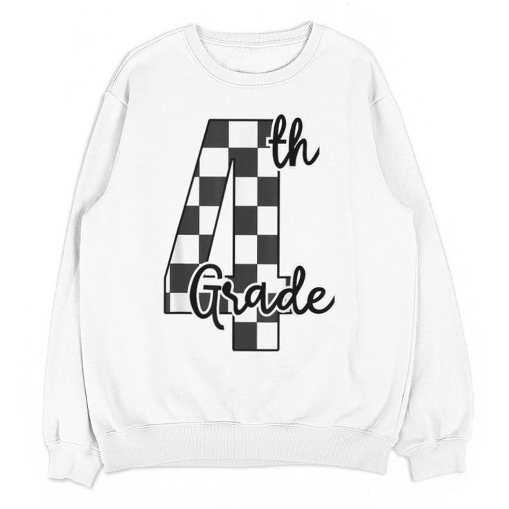 Checkered Fourth Grade Back To School Teachers Students Unisex Sweatshirt