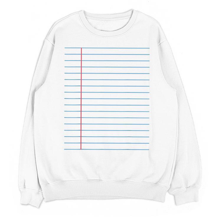 College Ruled Lined Paper Student Teacher Professor Costume Unisex Sweatshirt