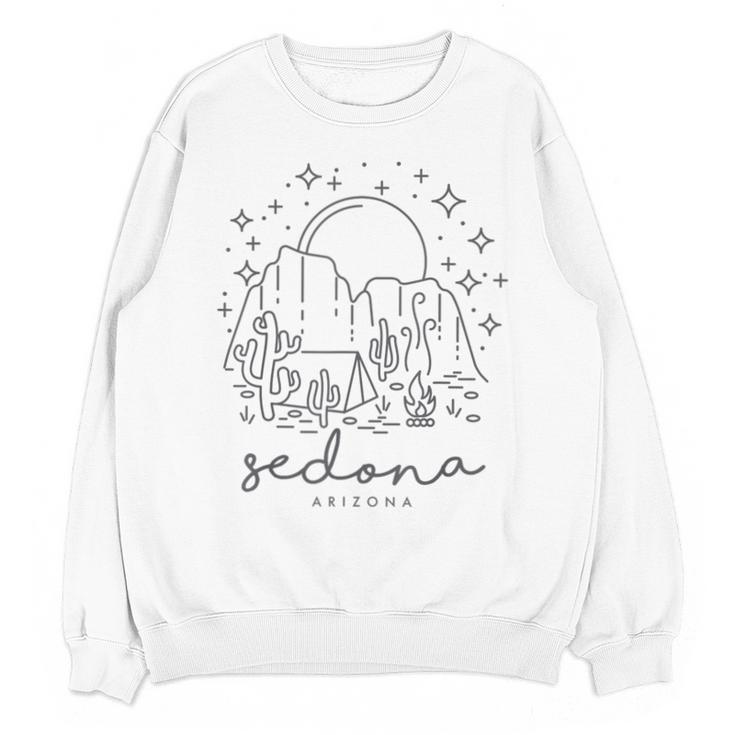 Cool Vintage Cactus Sedona Arizona Camping Souvenir Unisex Sweatshirt