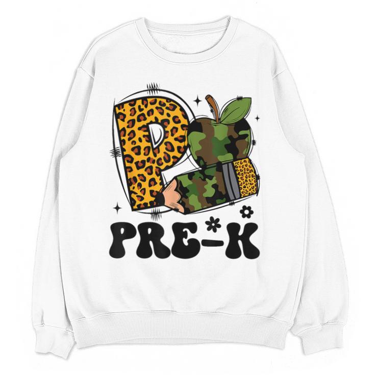 Cute Camo Pre K Back To School Teacher Kid Preschool Unisex Sweatshirt