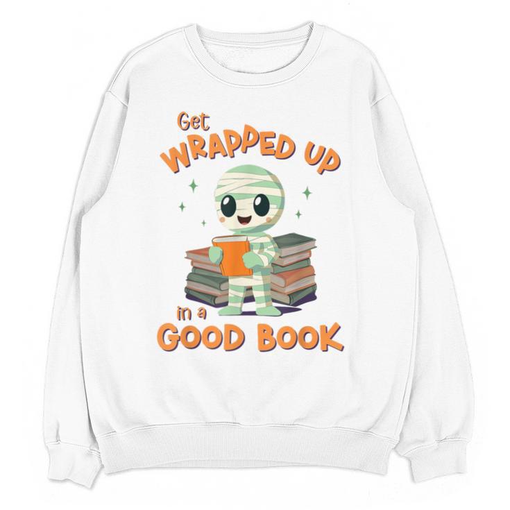 Cute Halloween Teacher Librarian Mummy Reading Books Unisex Sweatshirt