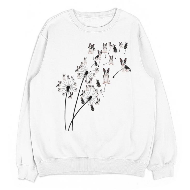 Dandelion Boston Terrier Flower Floral Bostie Tree Unisex Sweatshirt