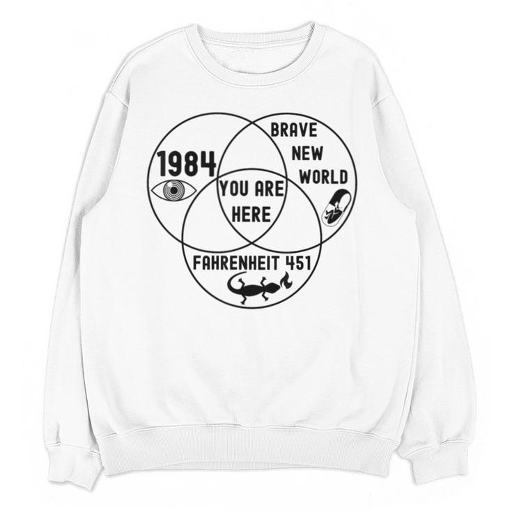You Are Here Dystopian Venn Diagram English Teacher Bk Unisex Sweatshirt