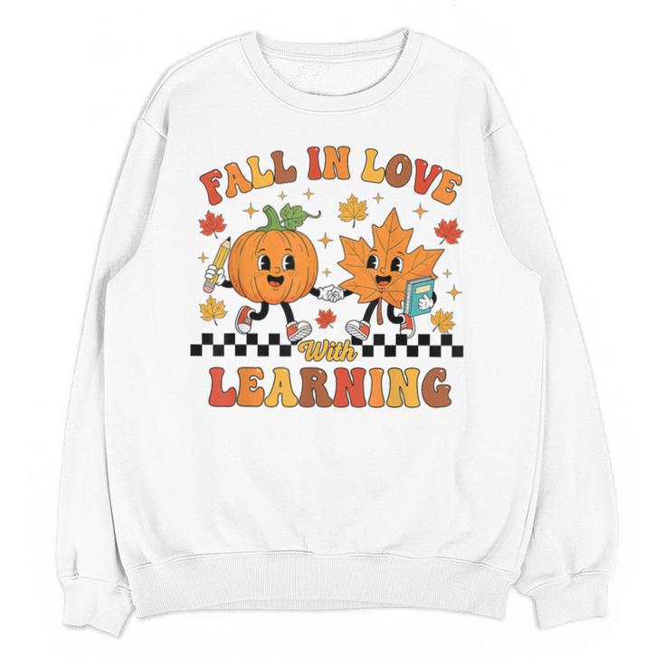 Fall In Love With Learning Teacher Student Autumn Pumpkin Unisex Sweatshirt