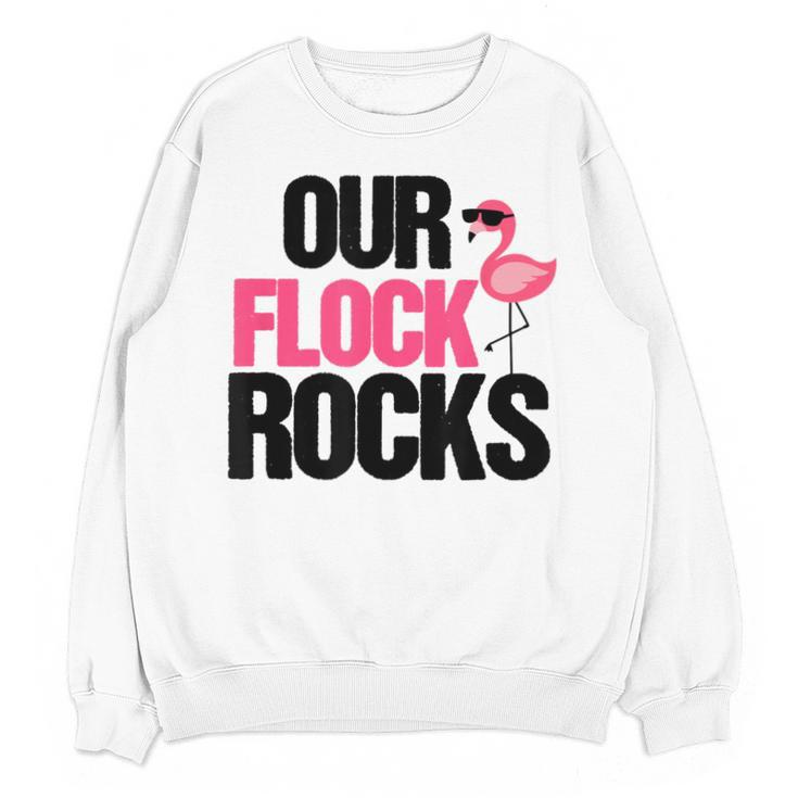 Our Flock Rocks Flamingo Mother's Day Teacher Unisex Sweatshirt