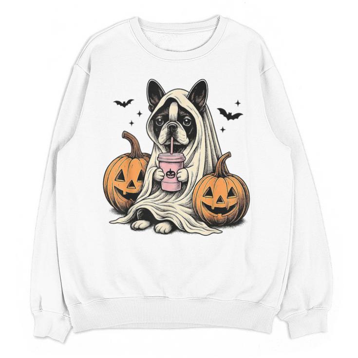 Halloween Boston Terrier Ghost Unisex Sweatshirt