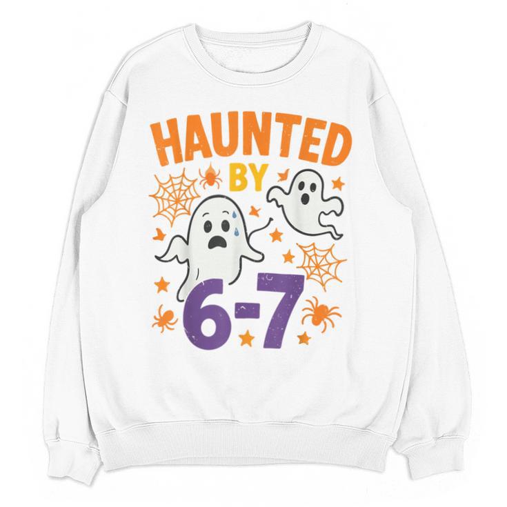 Haunted 67 Ghost Math Teacher Halloween Costume Math Pun Unisex Sweatshirt