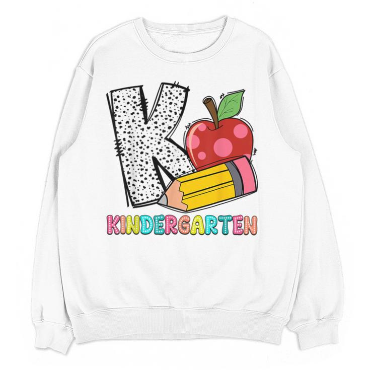 K Is For Kindergarten Teacher Pencil Apple Back To School Unisex Sweatshirt