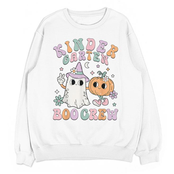 Kindergarten Boo Crew Halloween Floral Ghost Kinder Teacher Unisex Sweatshirt