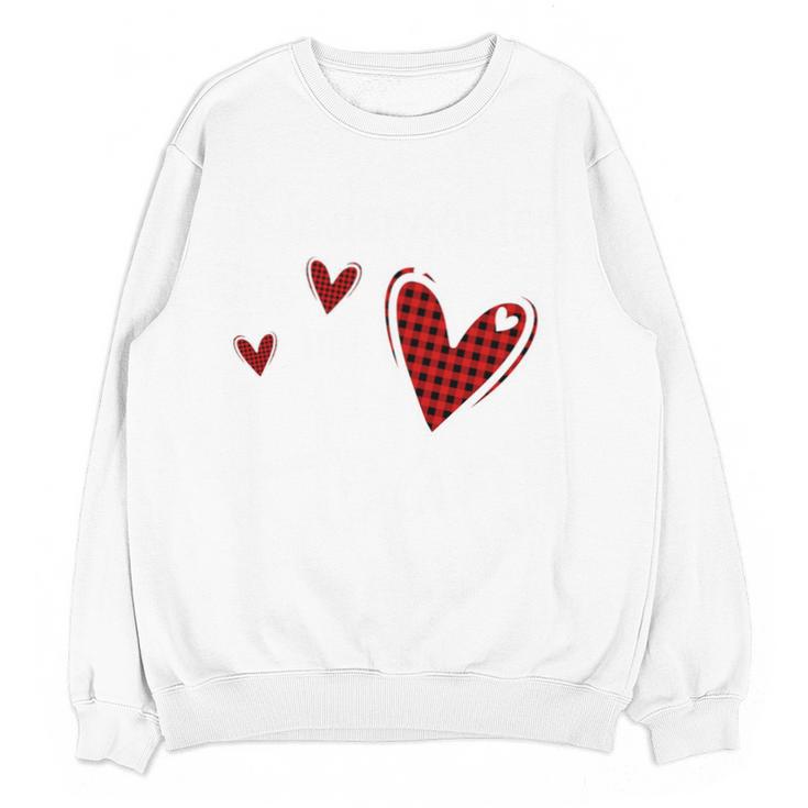 Kindergarten Has My Heart Buffalo Print Teacher Valentine Unisex Sweatshirt