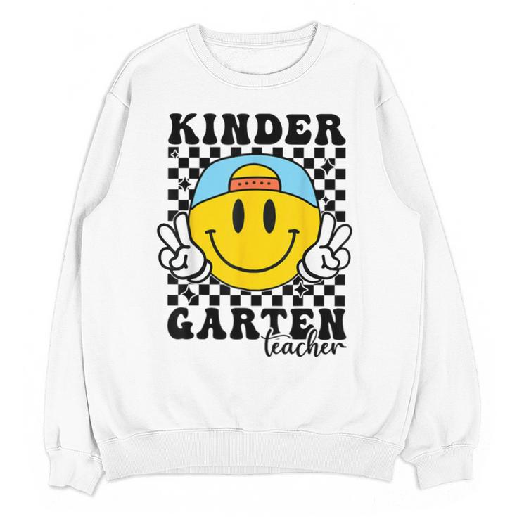 Kindergarten Teacher Hippie Smile Face Back School Unisex Sweatshirt