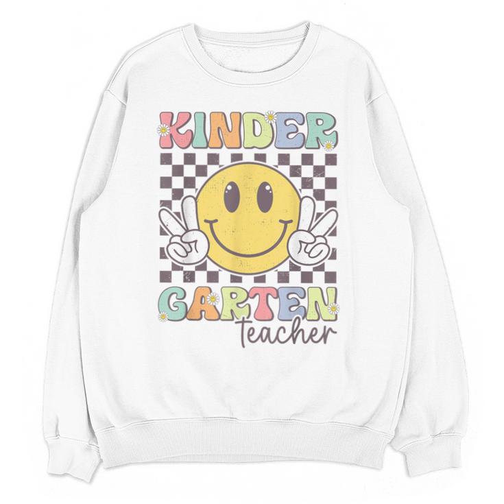 Kindergarten Teacher Team Hippie Smile Face Back To School Unisex Sweatshirt