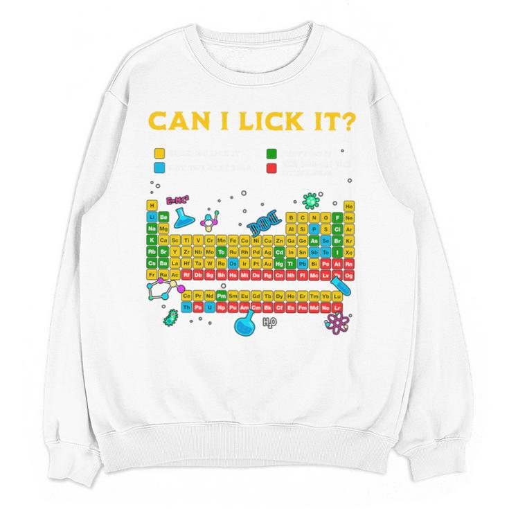 Can I Lick It Periodic Table Science Teacher Student Premium Tri-Blend Unisex Sweatshirt