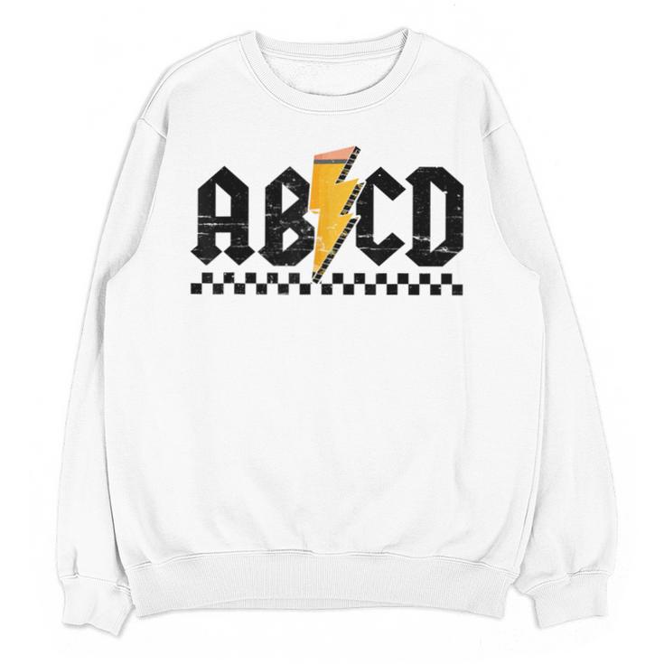 Lightning Pencil Rock'n Roll ABCD Teacher Back To School Kid Unisex Sweatshirt