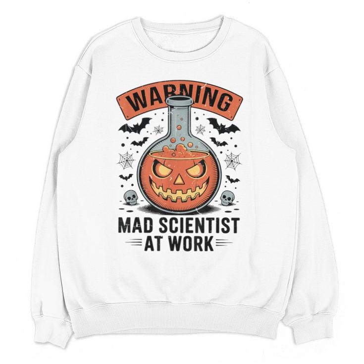 Mad Scientist Pumpkin Science Teacher Halloween Costume Kids Unisex Sweatshirt