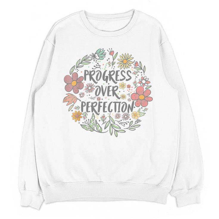 Motivational Progress Over Perfection Back To School Teacher Unisex Sweatshirt