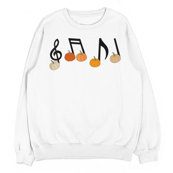 Music Notes Pumpkin Music Teacher Musician Fall Halloween Men Women Kids Unisex Sweatshirt