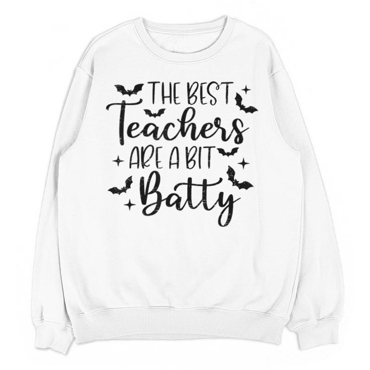 Retro The Best Teachers Are A Bit Batty Halloween Teacher Unisex Sweatshirt