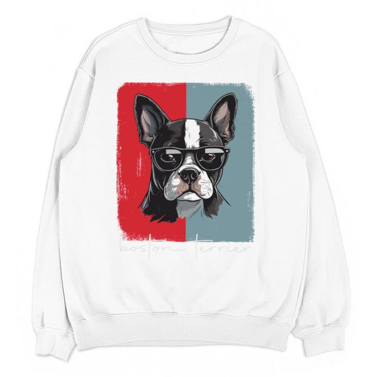 Retro Boston Terrier Dog Lover Bostie Mom Dad Dog Owner Unisex Sweatshirt