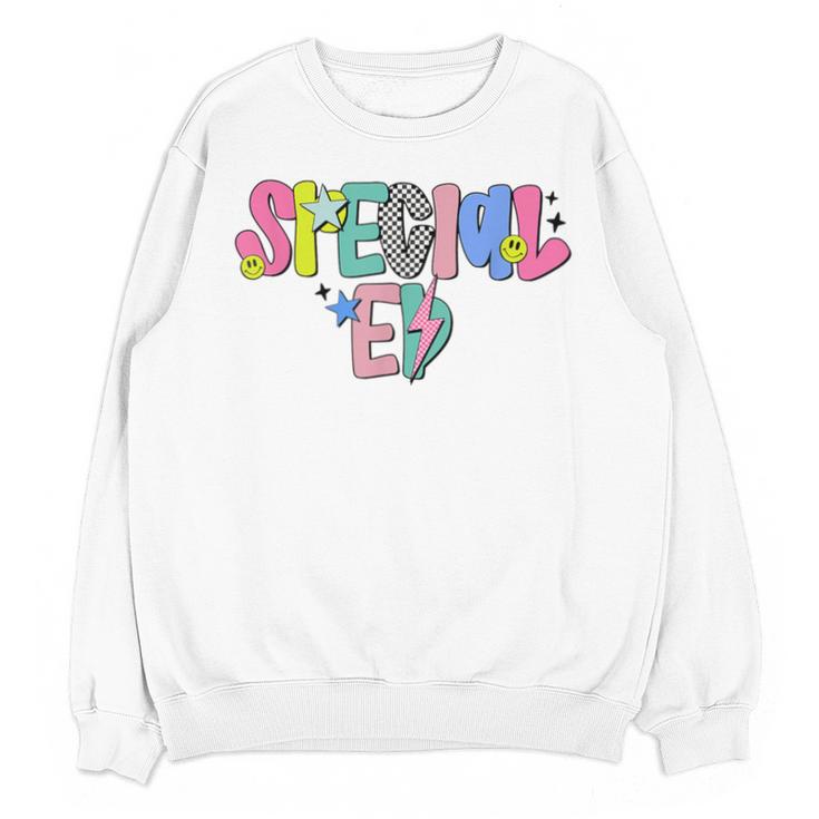 Retro Checkered Special Education Teacher Back To School Unisex Sweatshirt