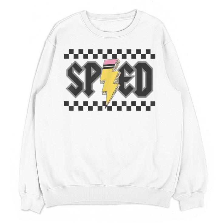 Retro SPED Teacher Pencil Lightning Bolt Back To School Unisex Sweatshirt