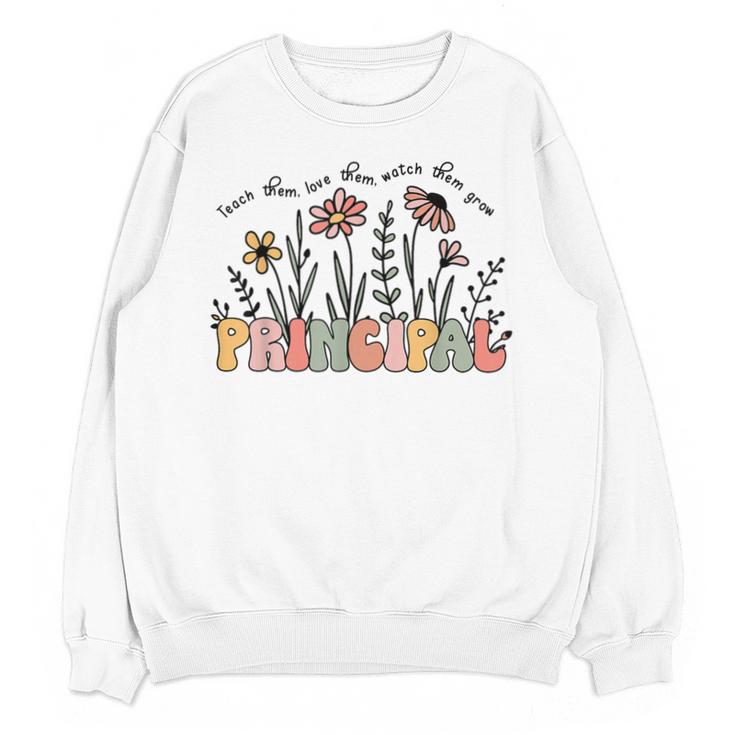 Retro Vintage Floral Principal Shirt For Women Teachers Day Unisex Sweatshirt