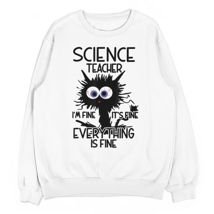 Science Teacher Appreciation Merch -Adults -Youth Grey Classic Fit Modern Science Theme Cartoon Unisex Sweatshirt