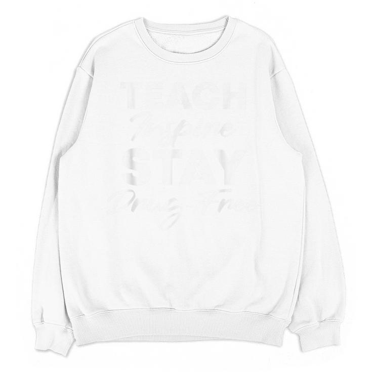Teach Inspire Stay Drug-Free Red Ribbon Week Teacher Kids Unisex Sweatshirt
