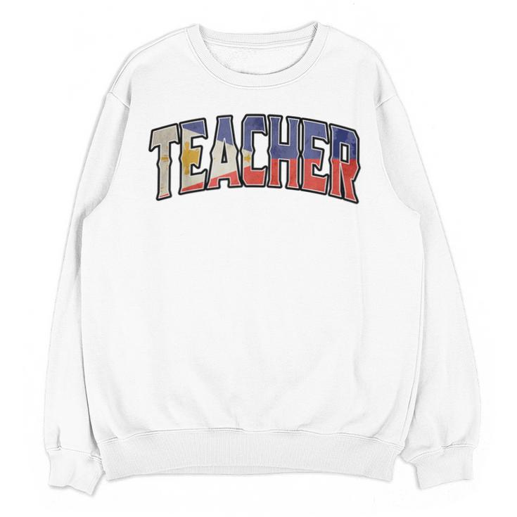 Teacher Filipino Vintage Heritage DNA Flag Unisex Sweatshirt