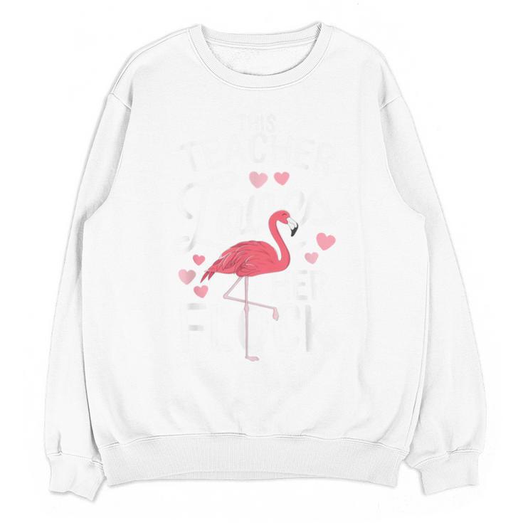 This Teacher Loves Her Flock Flamingo Teacher Class Unisex Sweatshirt