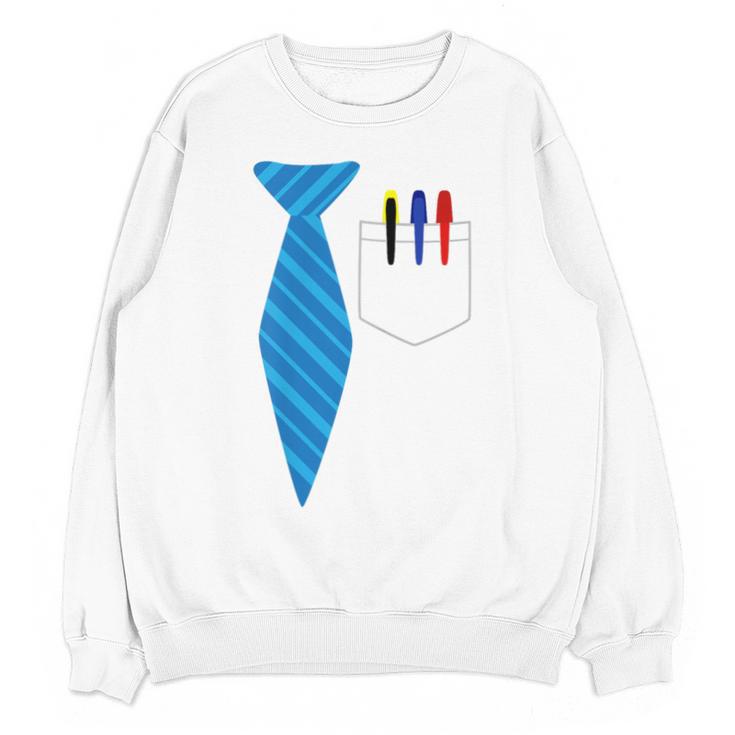 Teacher Tie & Pocket Protector Costume School Unisex Sweatshirt