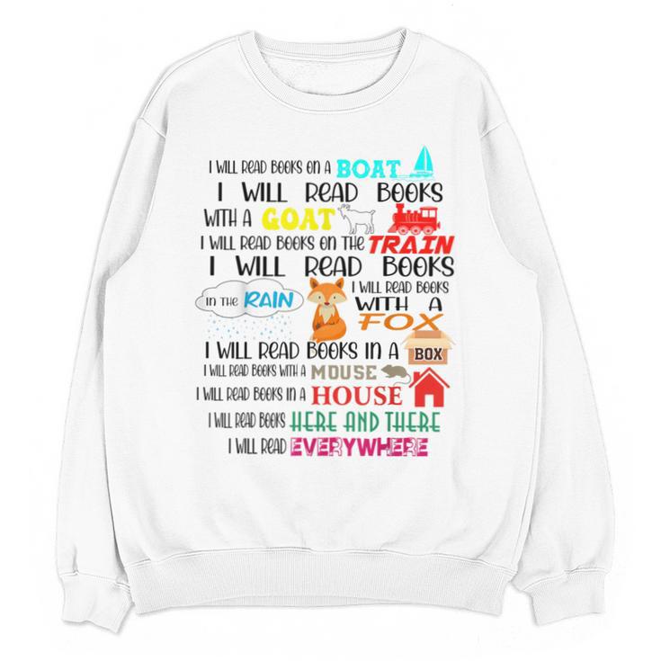 Teacher I Will Read Book On Boat Kids Women Bookworm Unisex Sweatshirt