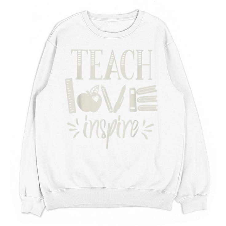 Vintage Teach Love Inspire Red For Ed Teacher Supporter Men Women Girls Kids Unisex Sweatshirt