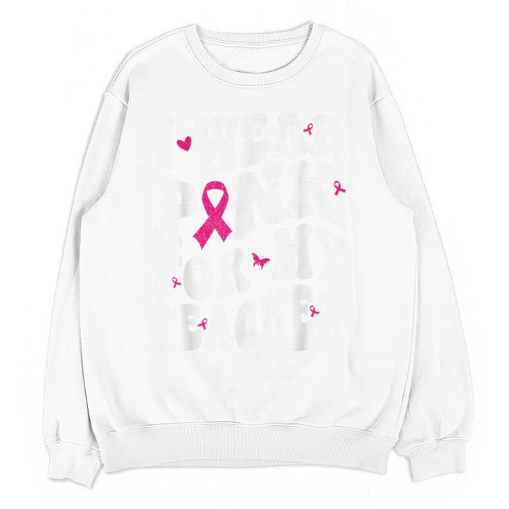 I Wear Pink For My Teacher Breast Cancer Awareness Support Men Women Unisex Sweatshirt