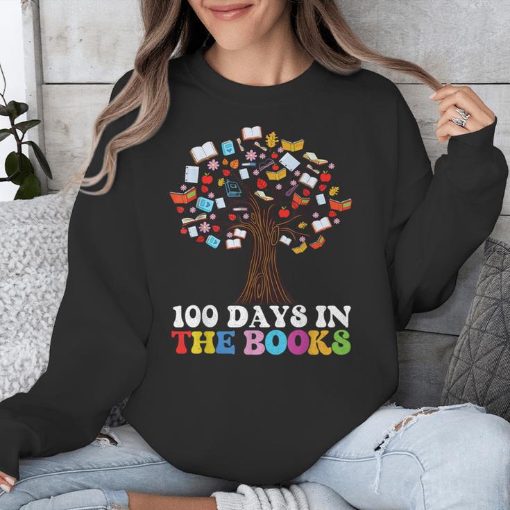 100 Days In The Books Reading Teacher 100th Day Of School Unisex Sweatshirt, funny design