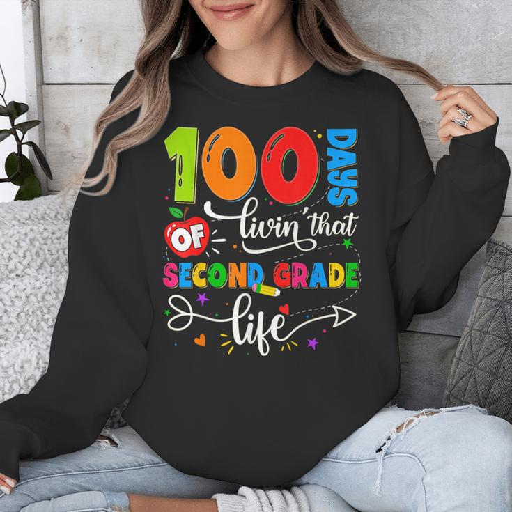 100 Days Of Living That 2nd Grade Life Boy Girl Teacher Unisex Sweatshirt, 2nd Grade Teacher Gifts, funny design