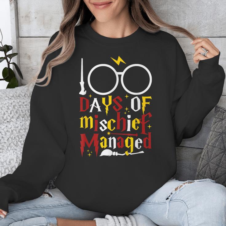 100 Days Of Mischief Managed Teacher Kid 100th Day Of School Unisex Sweatshirt, funny design