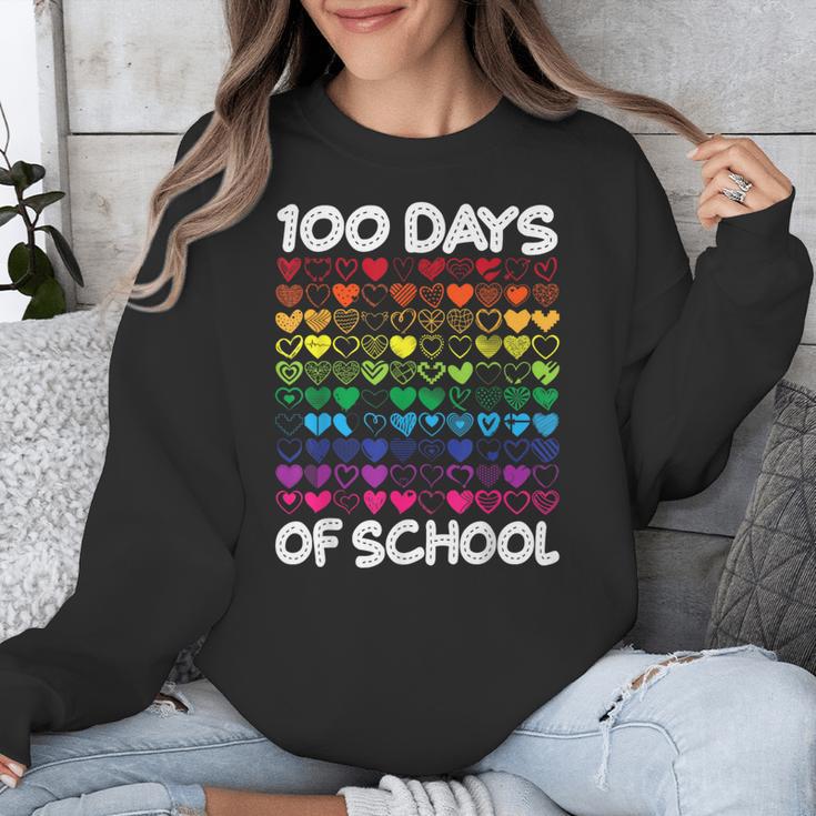 100 Days Of School Heart Love Teacher Or Student 100th Day Unisex Sweatshirt, funny design 100 Days Of School Heart Love Teacher Or Student 100th Day Unisex Sweatshirt, funny design
