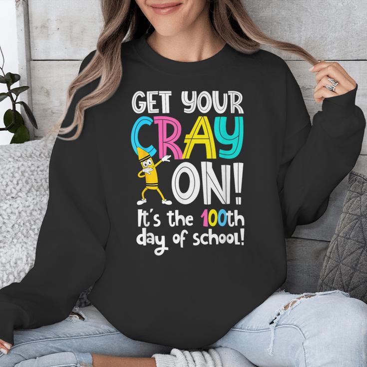100th Day Of School Get Your Cray On Teacher Unisex Sweatshirt, funny design 100th Day Of School Get Your Cray On Teacher Unisex Sweatshirt, funny design