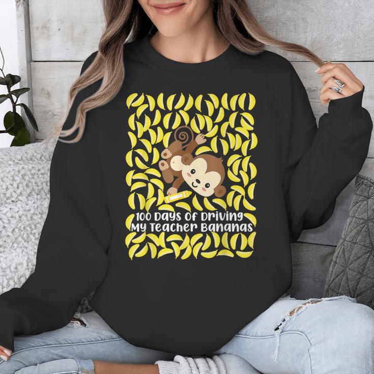 100th Day Of School Teacher Monkey Pun Banana For Men Women Girls Kids Unisex Sweatshirt, funny design