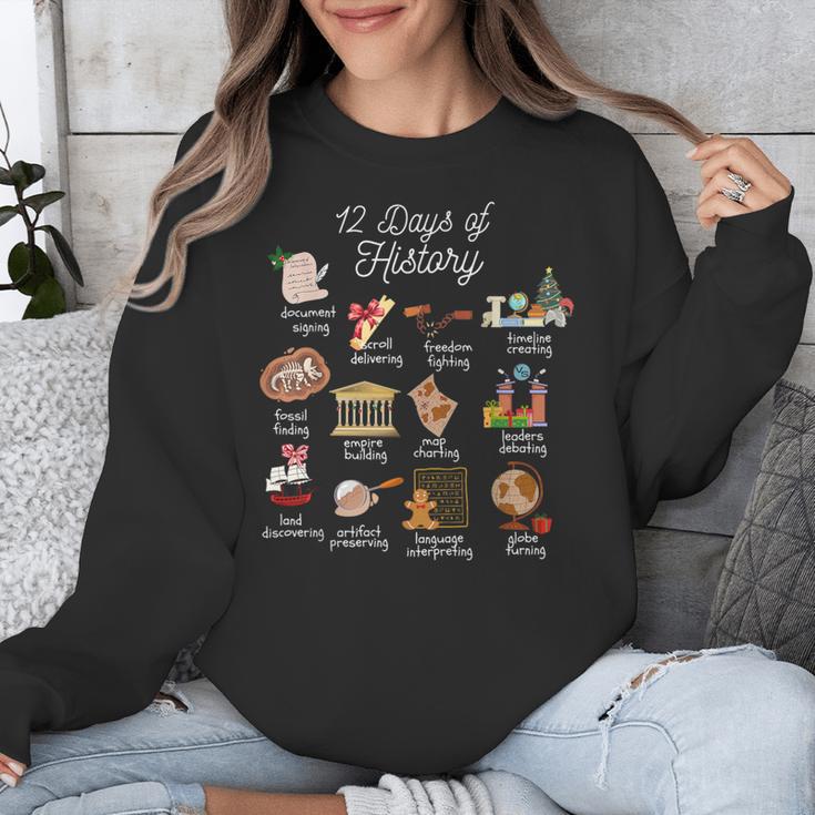 12 Day Of History Teacher Christmas Social Studies Student Unisex Sweatshirt, History Teacher Gifts, funny design 12 Day Of History Teacher Christmas Social Studies Student Unisex Sweatshirt, History Teacher Gifts, funny design