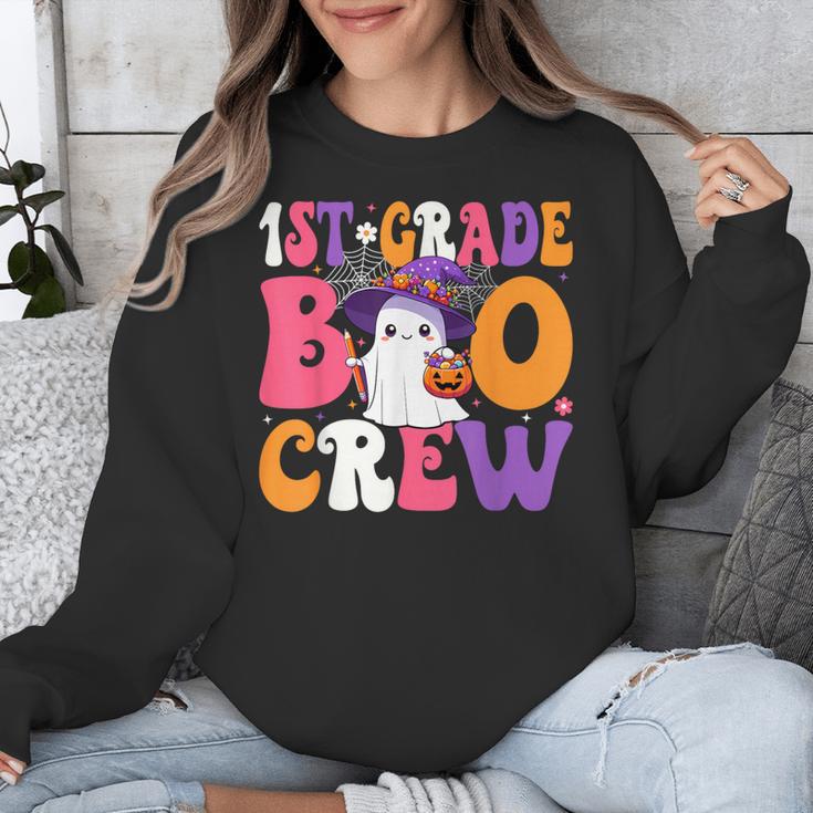 1st Grade Boo Crew Halloween First Grade Halloween Teacher Unisex Sweatshirt, First Grade Teacher Gifts, funny design