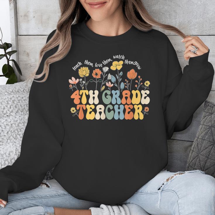 4th Fourth Grade Teacher Appreciation Teaching Wildflowers Unisex Sweatshirt, 4th Grade Teacher Gifts, funny design 4th Fourth Grade Teacher Appreciation Teaching Wildflowers Unisex Sweatshirt, 4th Grade Teacher Gifts, funny design
