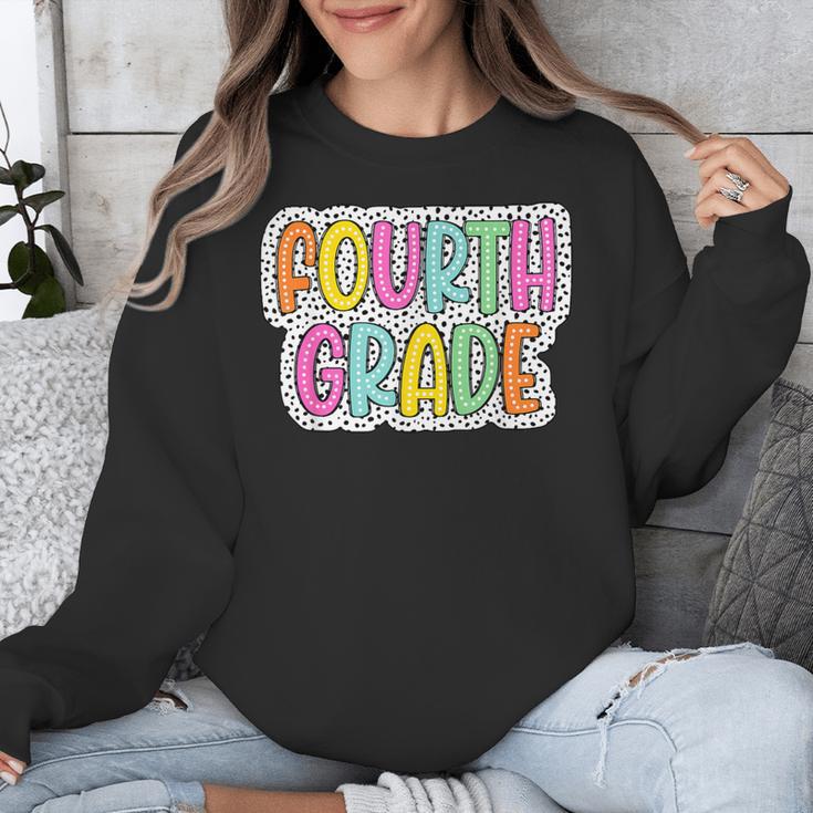 4th Grade Back To School Dalmatian Dots Teacher Student Unisex Sweatshirt, 4th Grade Teacher Gifts, funny design