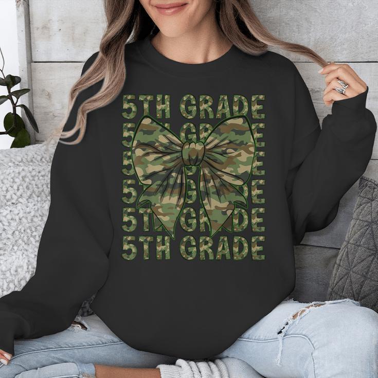 5th Grade Teacher Student Camo Bow Back To School Unisex Sweatshirt, funny design 5th Grade Teacher Student Camo Bow Back To School Unisex Sweatshirt, funny design