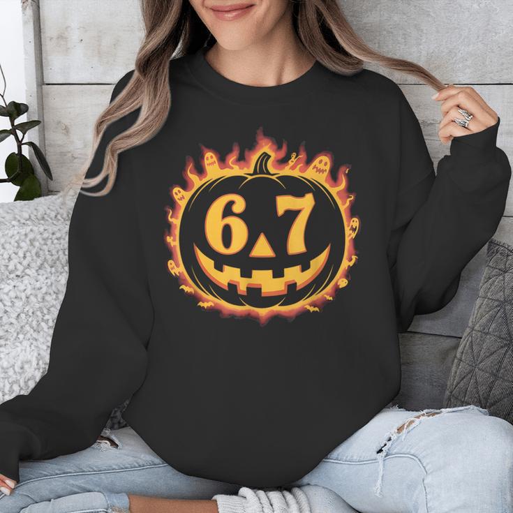 6 7 Meme Halloween Pumpkin Costume For Student Teacher Unisex Sweatshirt, funny design 6 7 Meme Halloween Pumpkin Costume For Student Teacher Unisex Sweatshirt, funny design