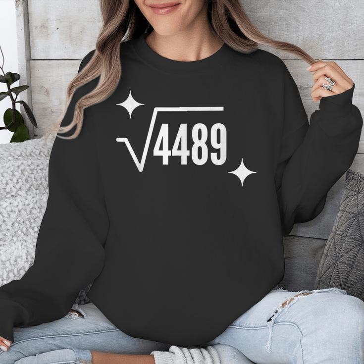 67 Meme Square Root 4489 Slang Math Teacher Men Women Unisex Sweatshirt, funny design